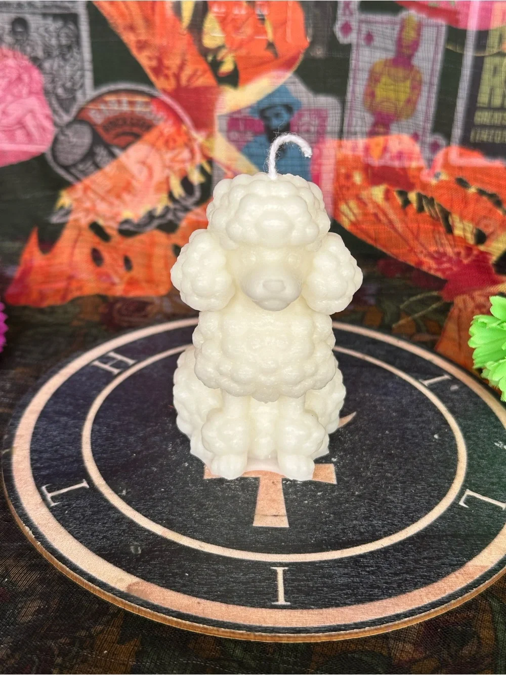 Handmade White Poodle Candle – Cute Dog Shaped Candle